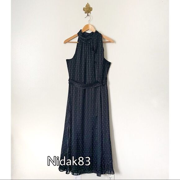Anthropologie Sachin + Babi Black Polka Dot Midi Dress NWT $260 - Picture 1 of 10